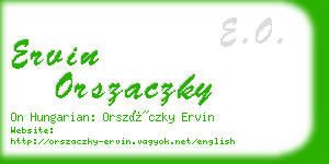 ervin orszaczky business card